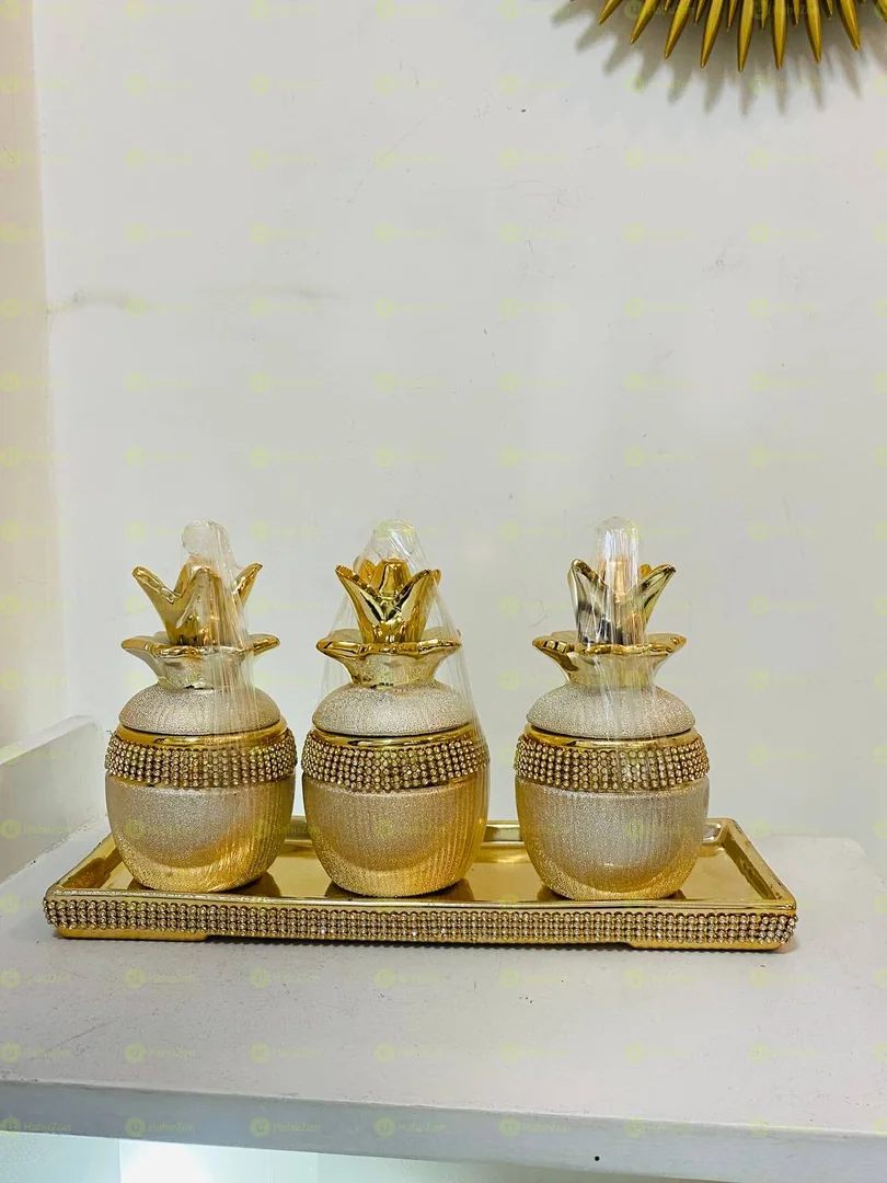 Pineapple Ceramic Set of 3 Table Decoration