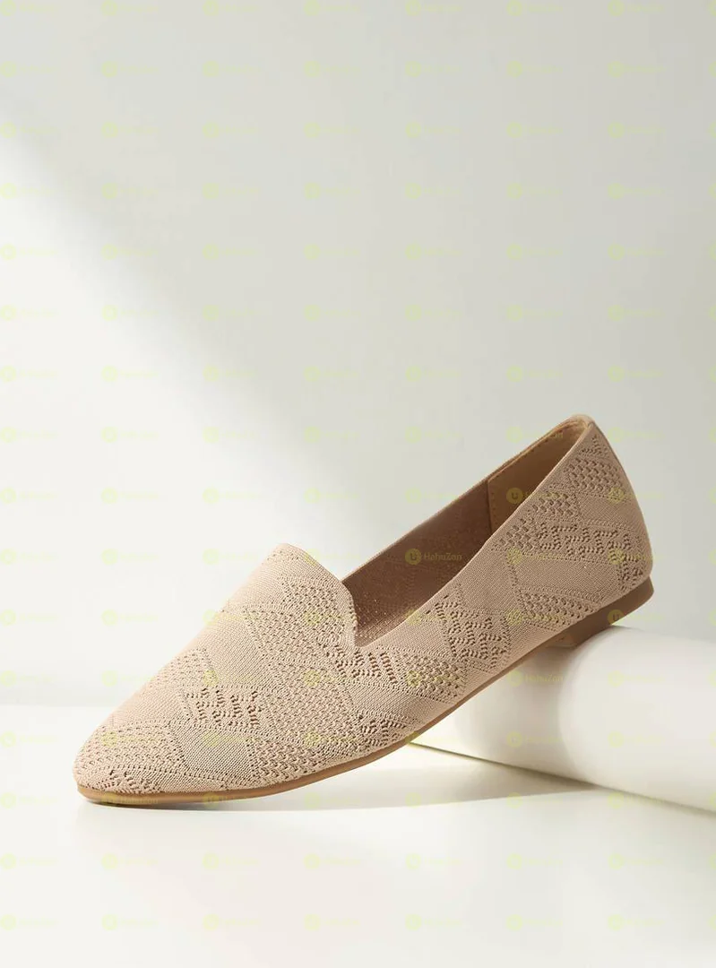 Max Textured Slip On Ballerina Women's Shoes