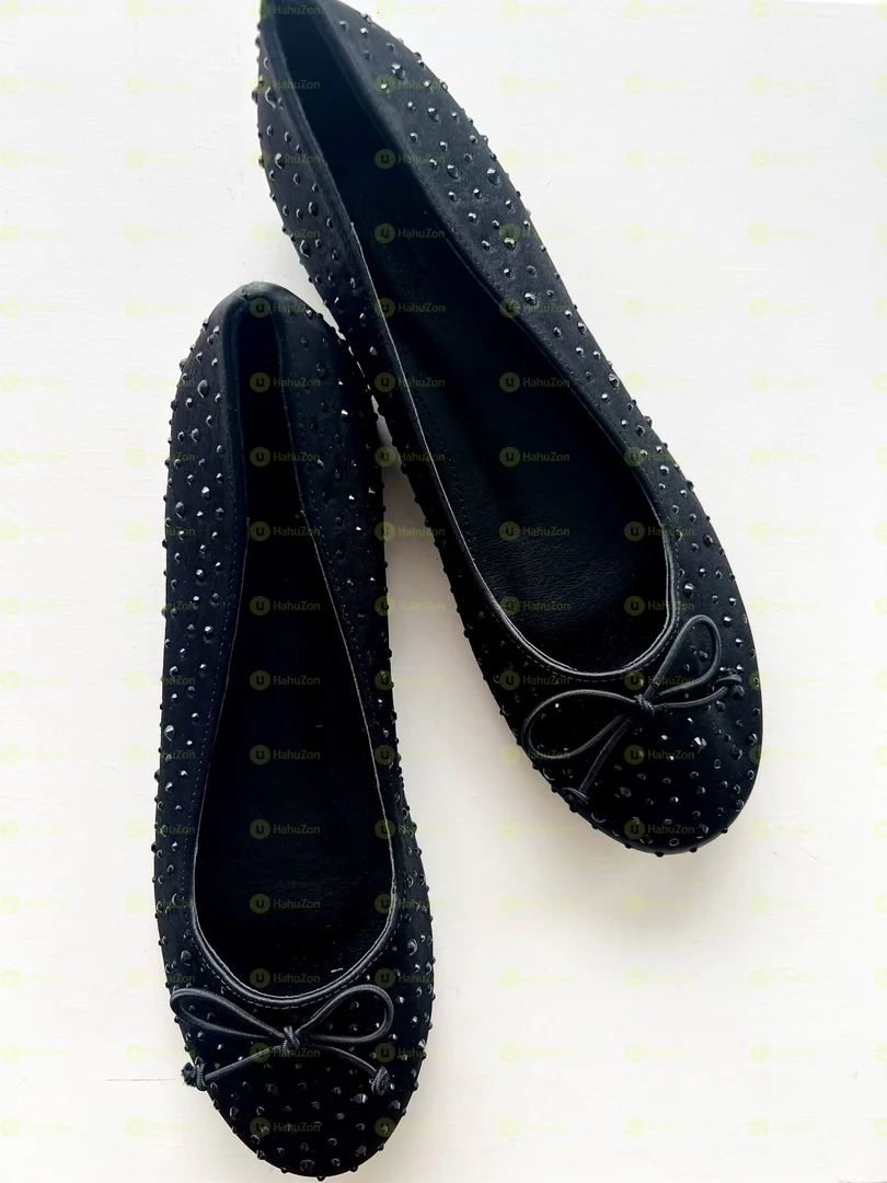Rhinestone Decor Bow Ballerina Women's Shoes