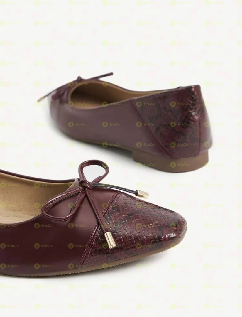 Square Toe Bow Ballerina Women's Shoes