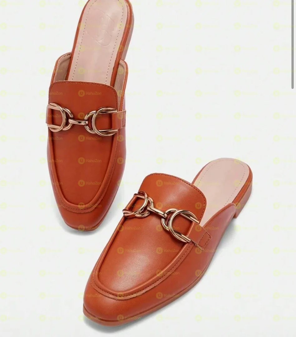 Chain Decor Flat Loafer Mule Women's Shoes