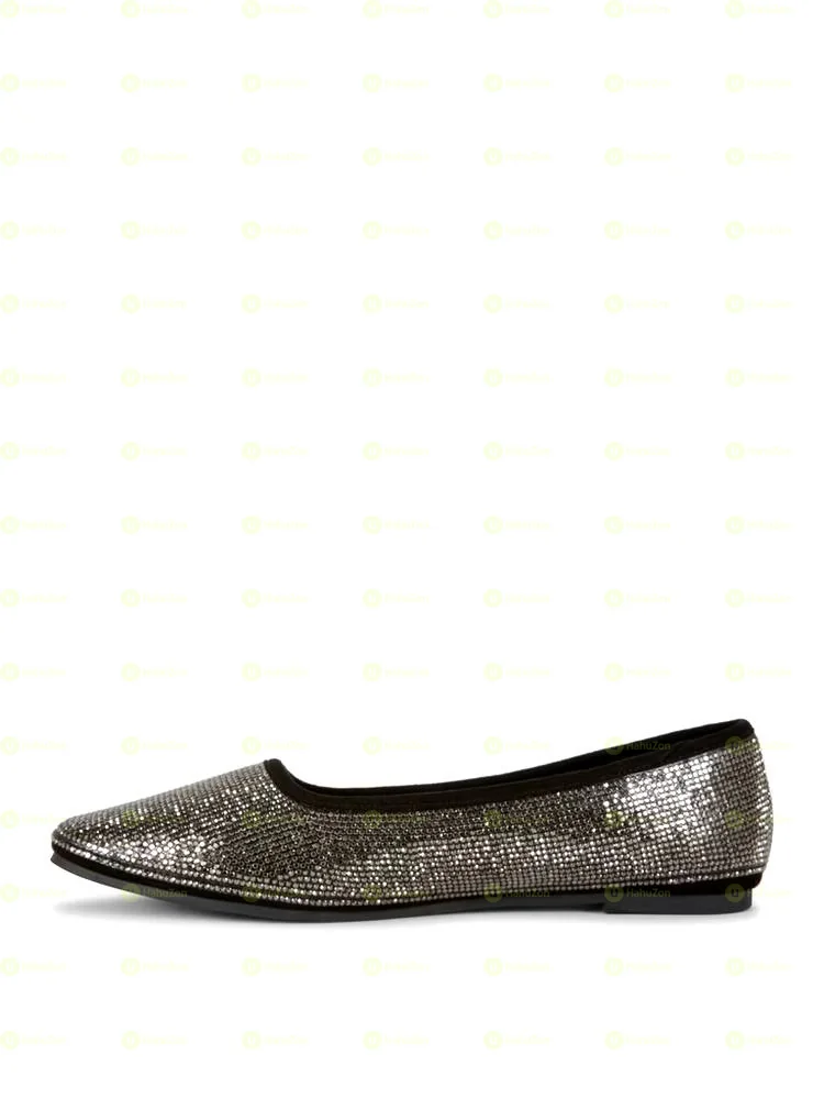 Primark Squared Toe Diamanté Ballerina Women's Shoes