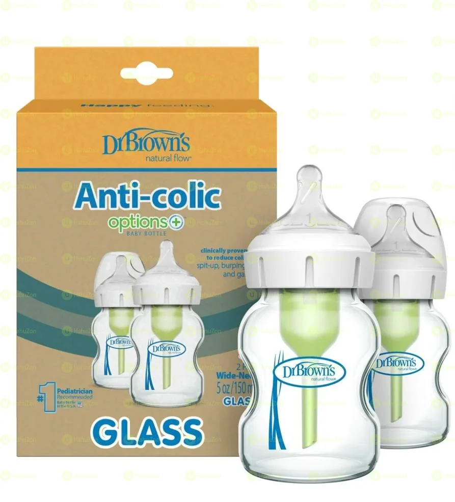 Dr. Brown's Anti-Colic Options+ Wide-Neck Glass Baby Bottle