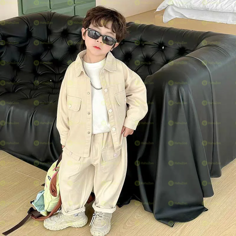 Toddler Boys Thin Coat and Pant Set