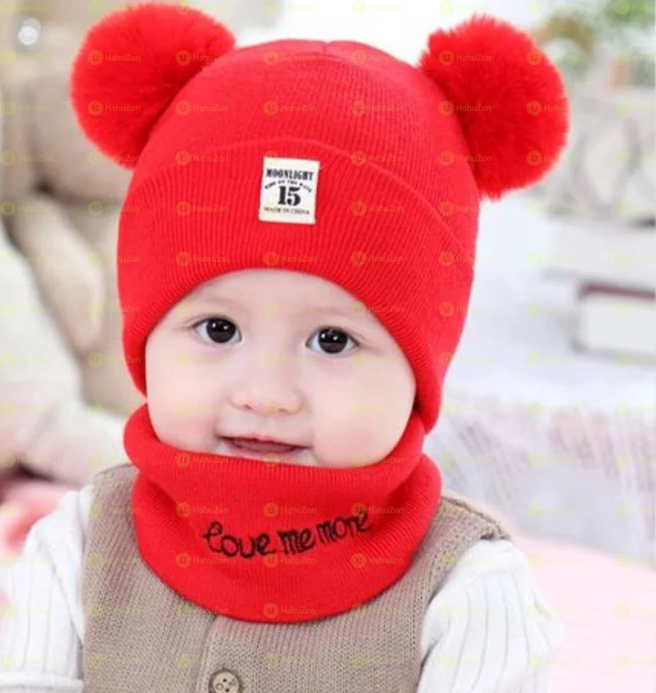 2pcs Baby Hat and Scarf