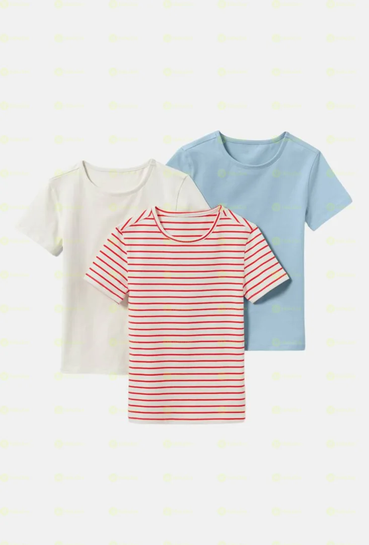 Tchibo Kid Girls 3pc Short Sleeve T-Shirt