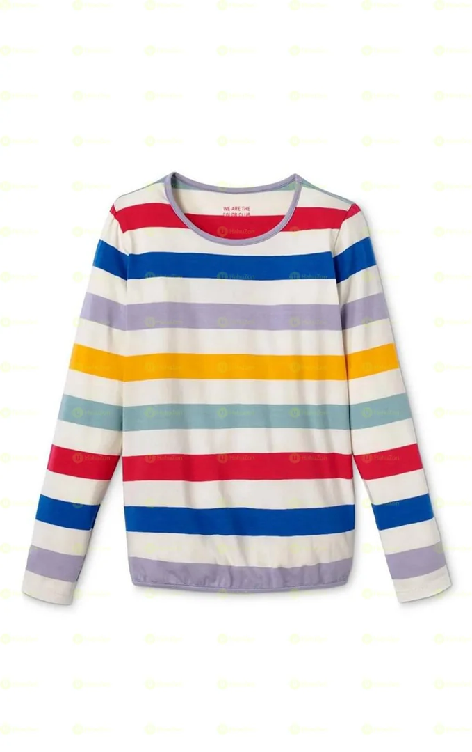 Tchibo Kids Girls Strip Shirt And Pull On Pants Set