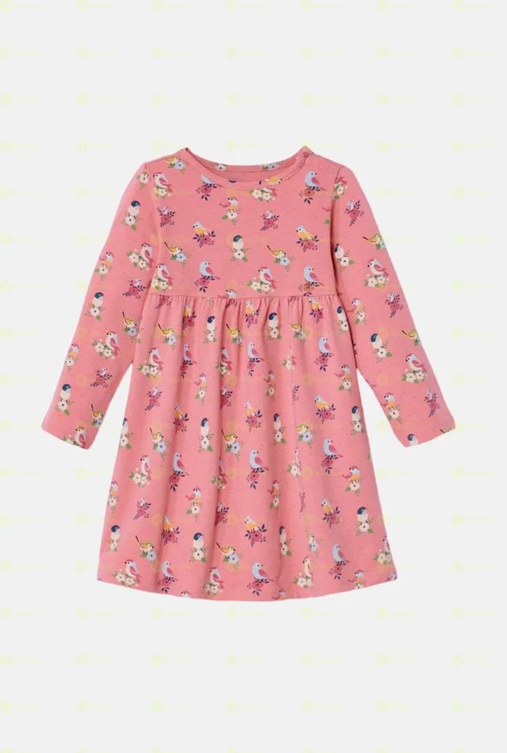 Tchibo Toddler Girls Long Sleeve All Over Print Dress Brand