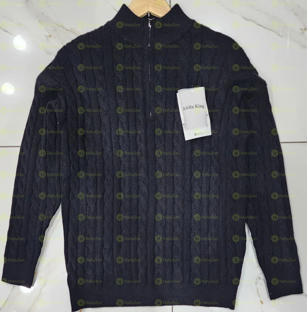 Men's Casual Knit Half Zip Sweater