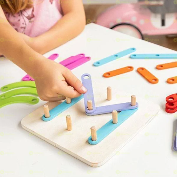 WOODEN GEOMETRIC SHAPE COLUMN LEARNING SET
