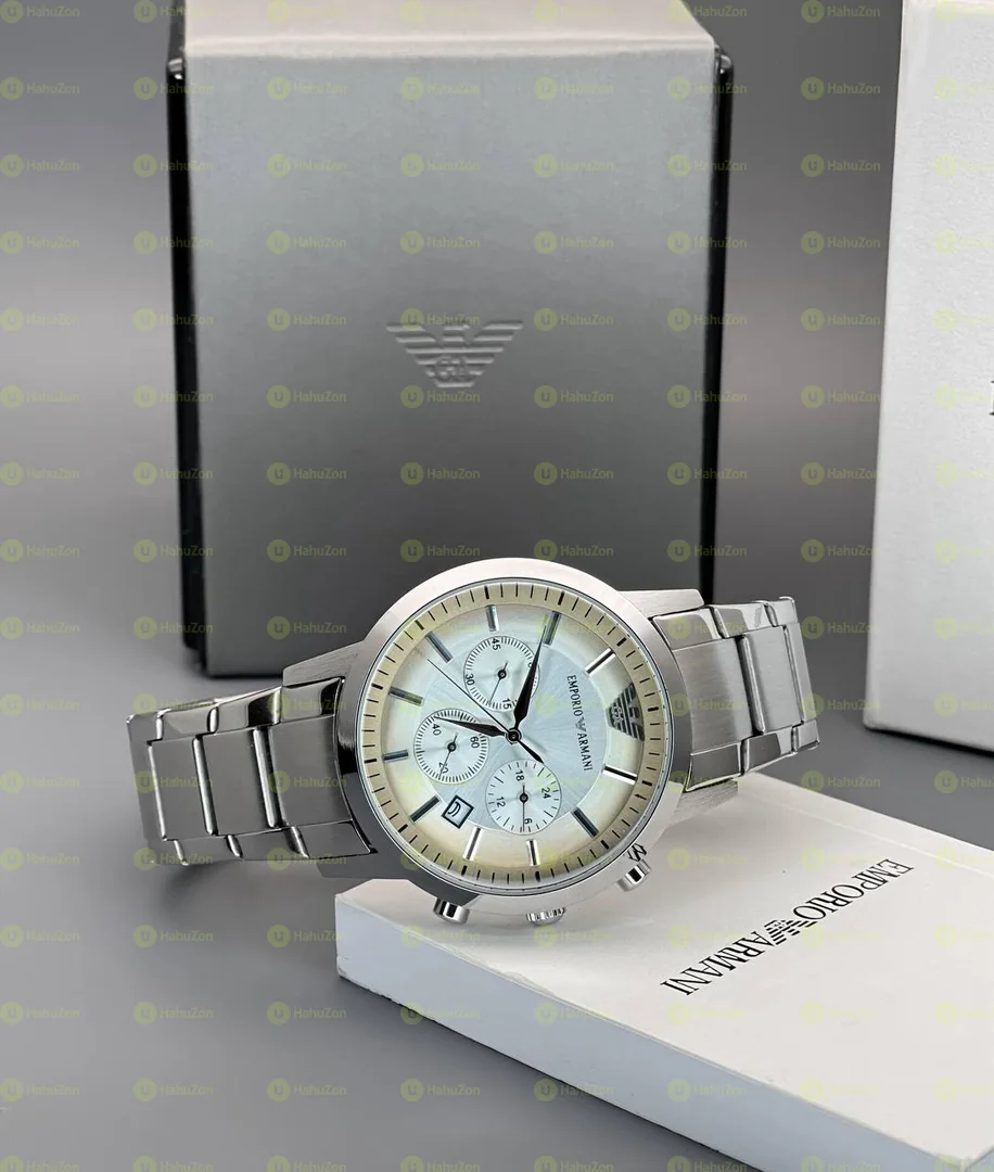 Emporio Armani Classic Round Quartz Golden Dial Men's Watch