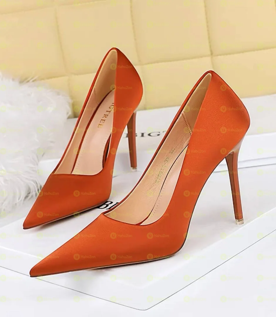 Orange Color Bigtree Silky Point Shoes