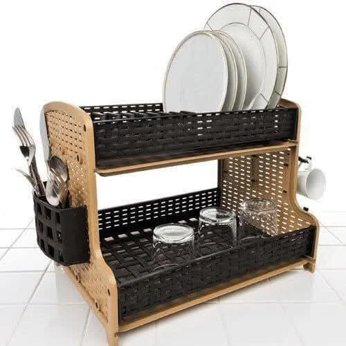 GALAXY DISH DRAINER - CARAMEL/D BROWN