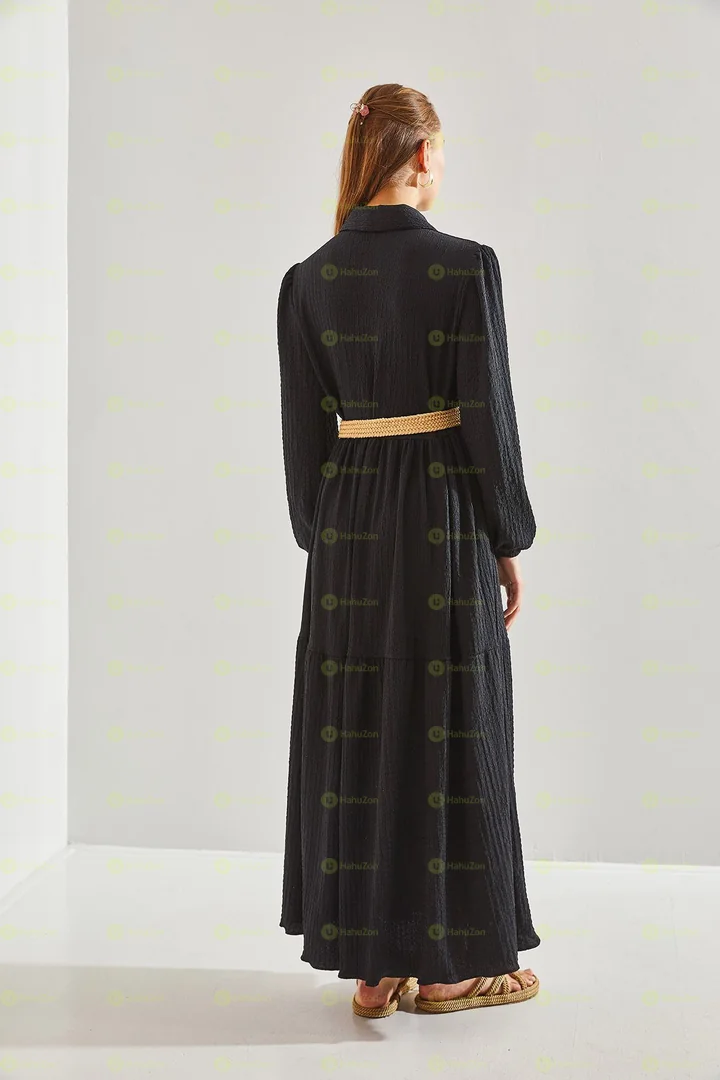 Belted Knitted Long Dress