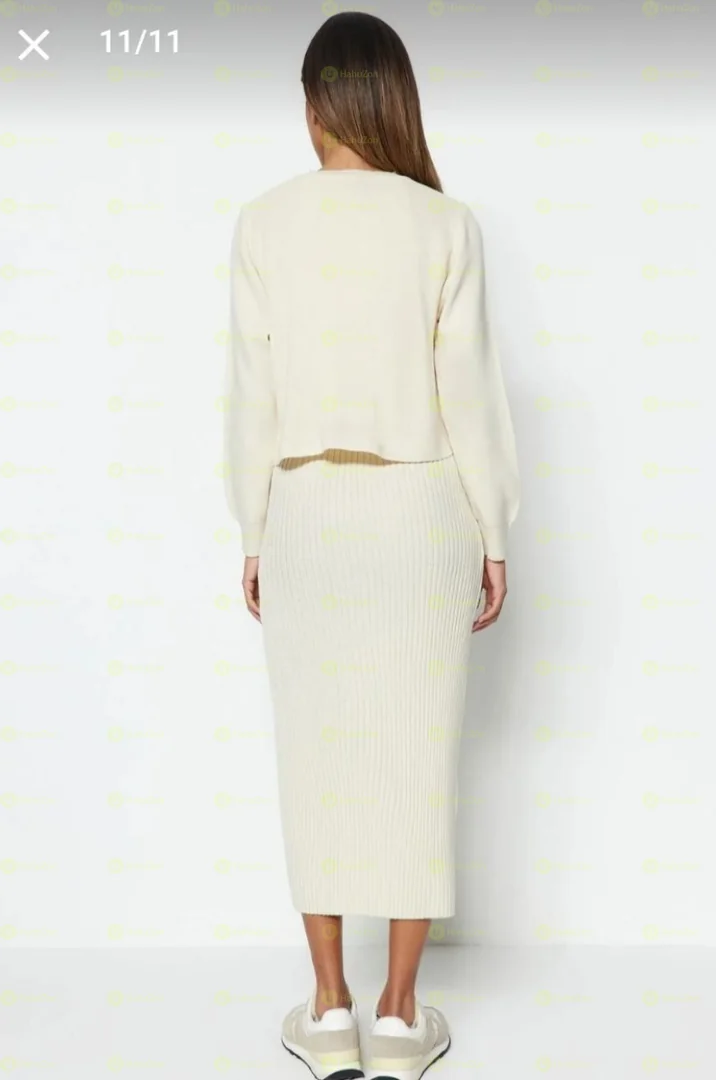 2 Piece Ribbed Knit 2 Maxi Dress