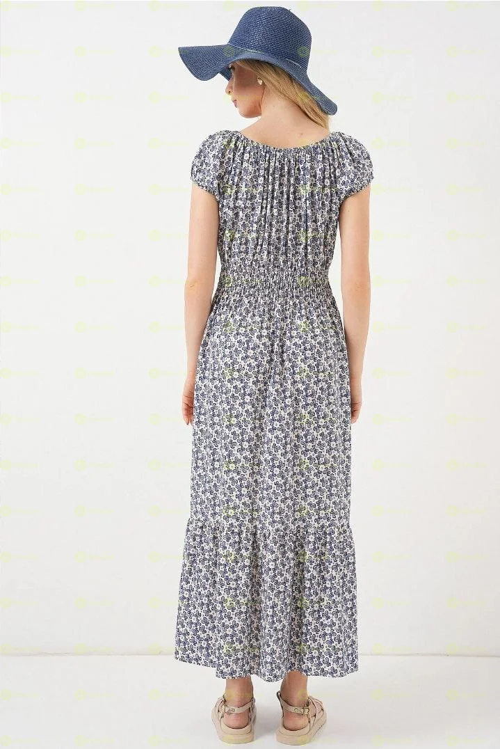 Gathered Collar Detailed Dress