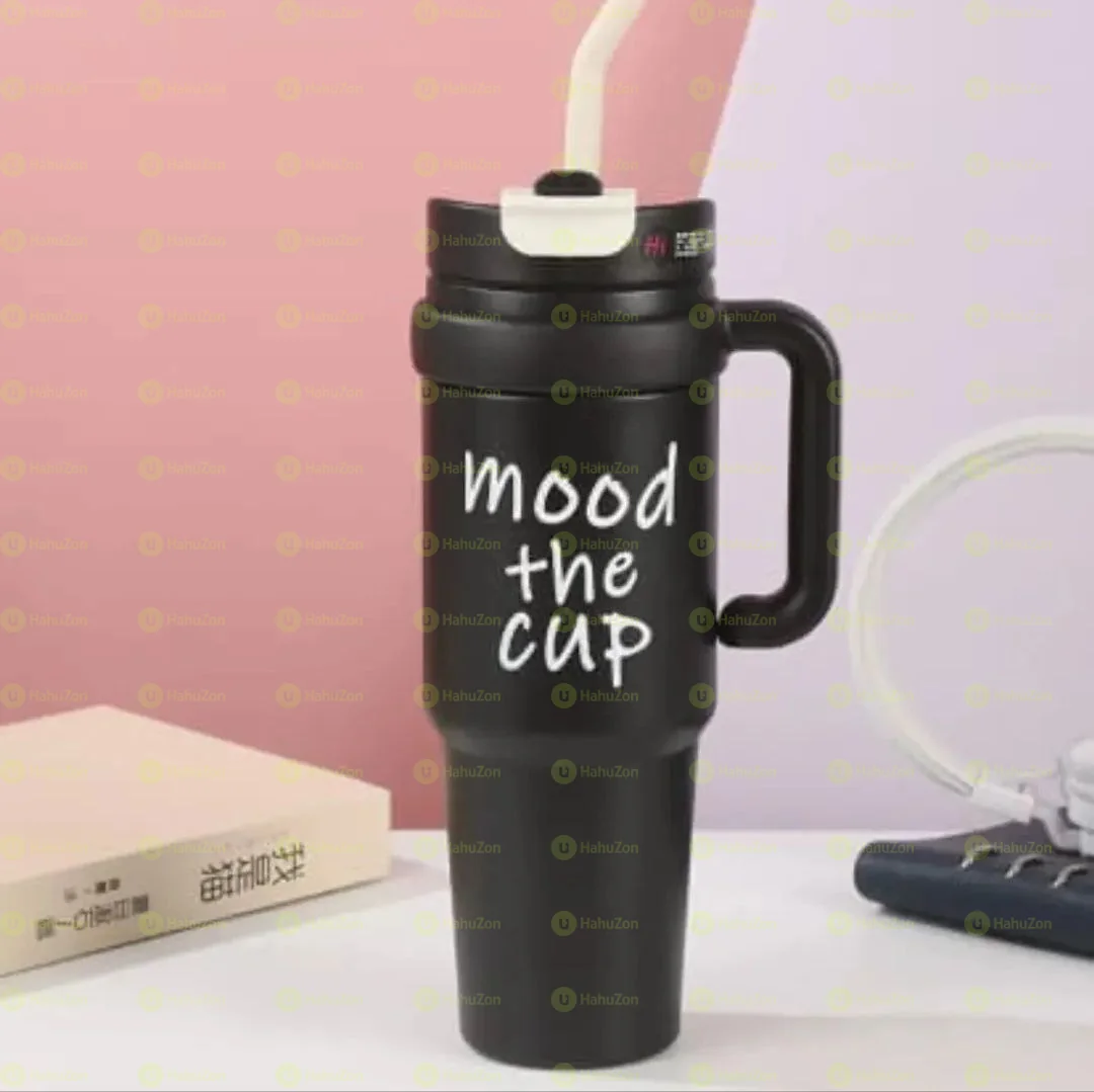 Double Layer Stainless Still Isolated Tumblers With Straw Cup