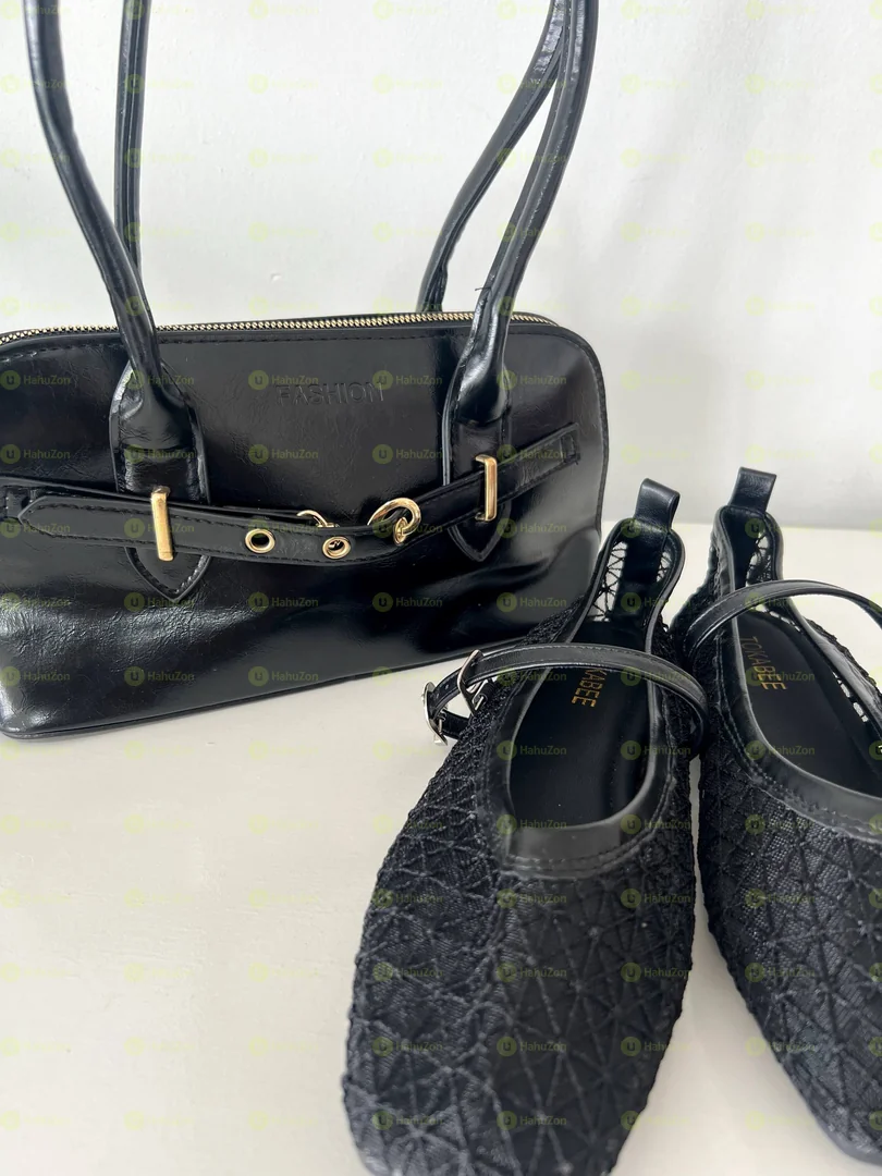 Mesh Ballerina Flat With Buckle Belt