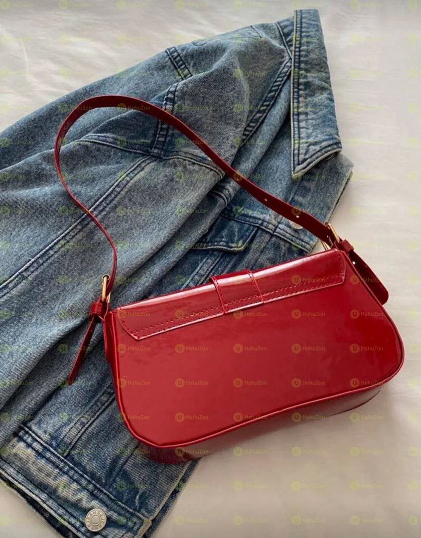 Shoulder Sling Bag With Golden Accent