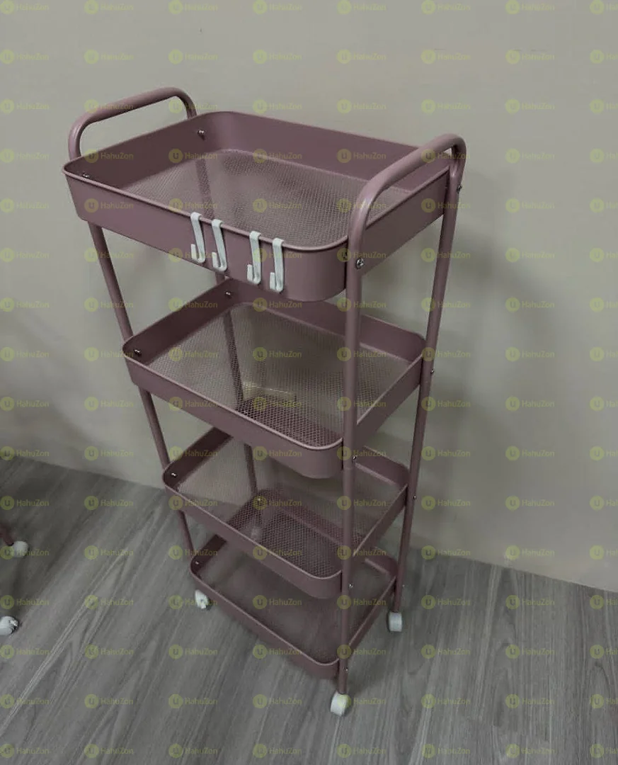 4-Layer stainless still Movable Kitchen Storage Rack