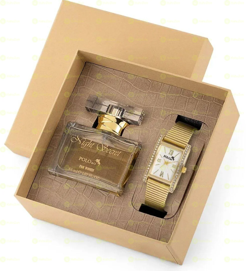 Women's Wristwatch and 55 Ml Perfume Set Gift Box Combination