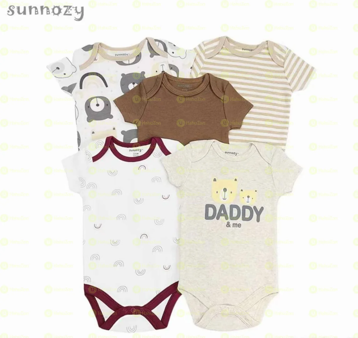 5 ፍሬ እጅጌ ጉርድ  የዳይፐር ቲሸርት