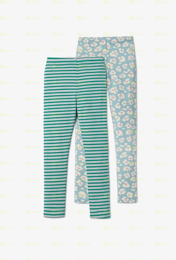 Tchibo Kid Girls 2 Pc All Over Print Pull On Leggings