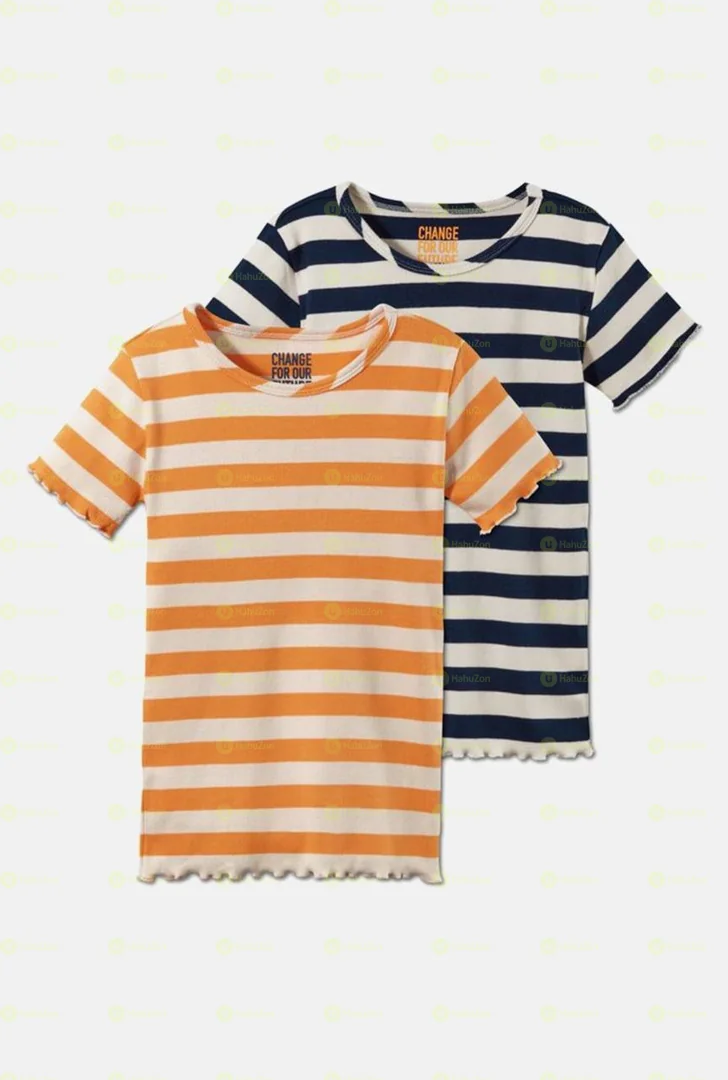 Tchibo Kid Girls 2pcs Short Sleeve Rip Top