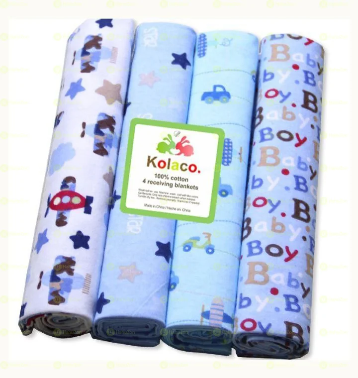 4Pcs Flannel Receiving Blankets