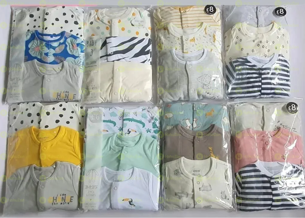 3Pcs Newborn Baby Foot Wrapped Jumpsuit