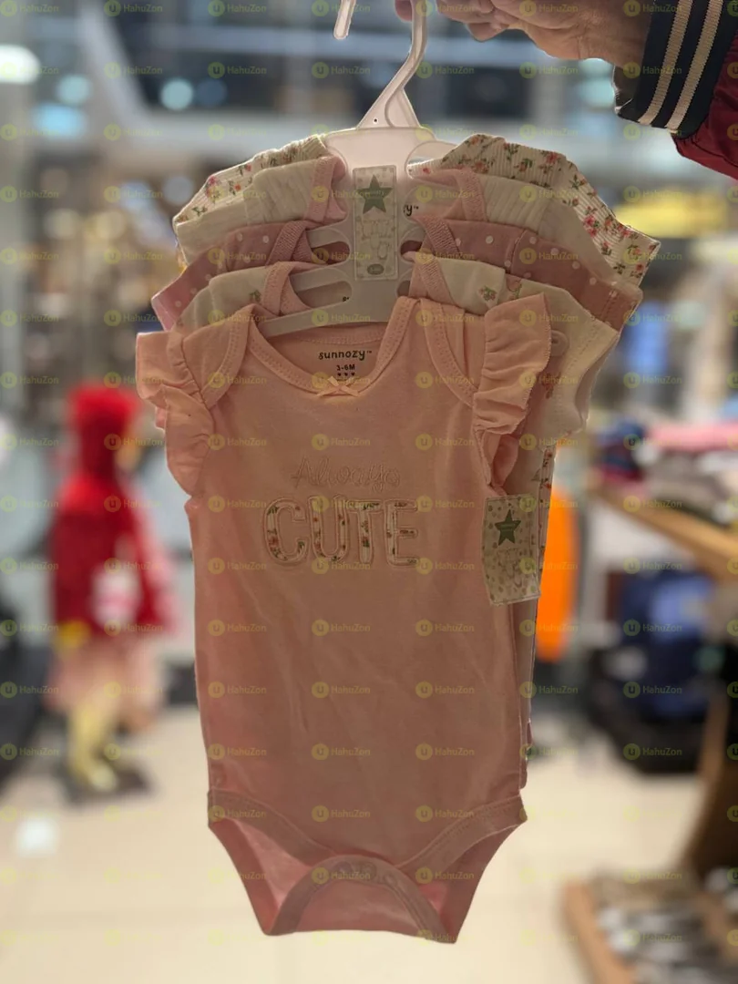 Sunnozy Premium Cotton Diaper T-Shirt Romper 5Pcs Pk