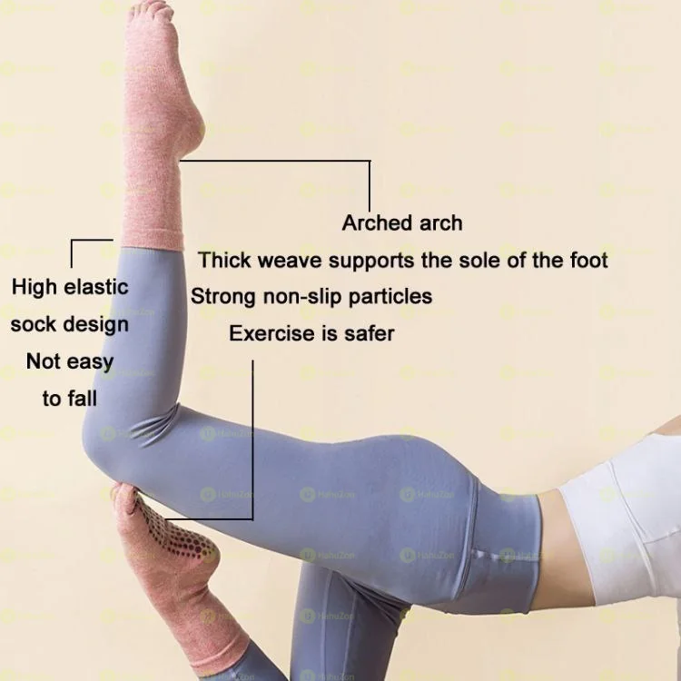 1 Pair Lengthened Sweat-absorbing Non-slip Yoga Five-finger Socks