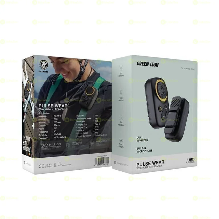 Green Lion Pulse Wear Bluetooth Speaker with Built-in Microphone