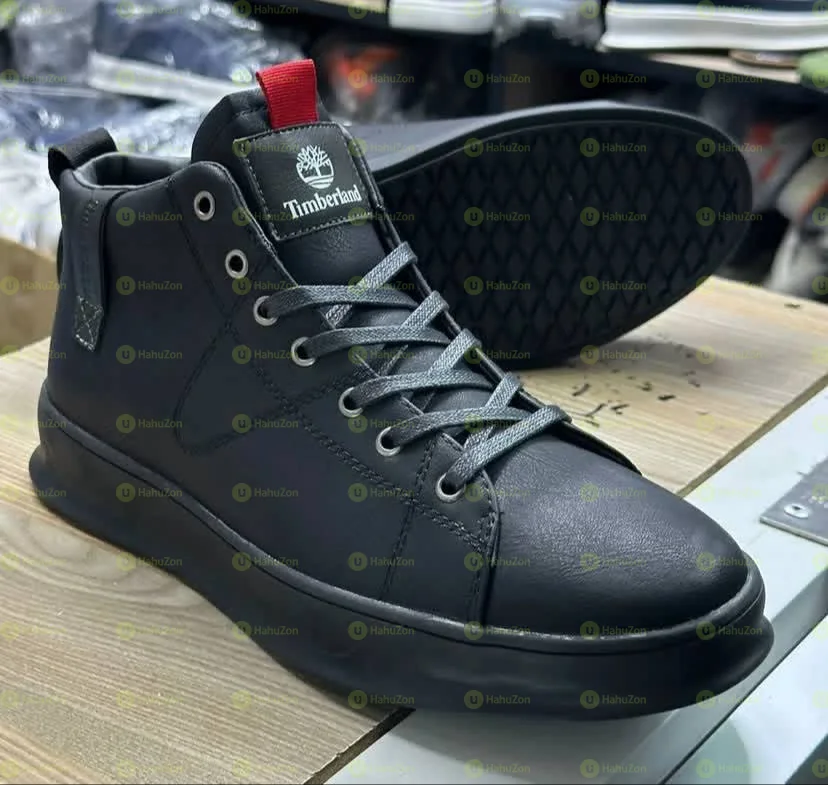 Timberland Casual Leather Triple Black Mid Boots Men’s Shoes