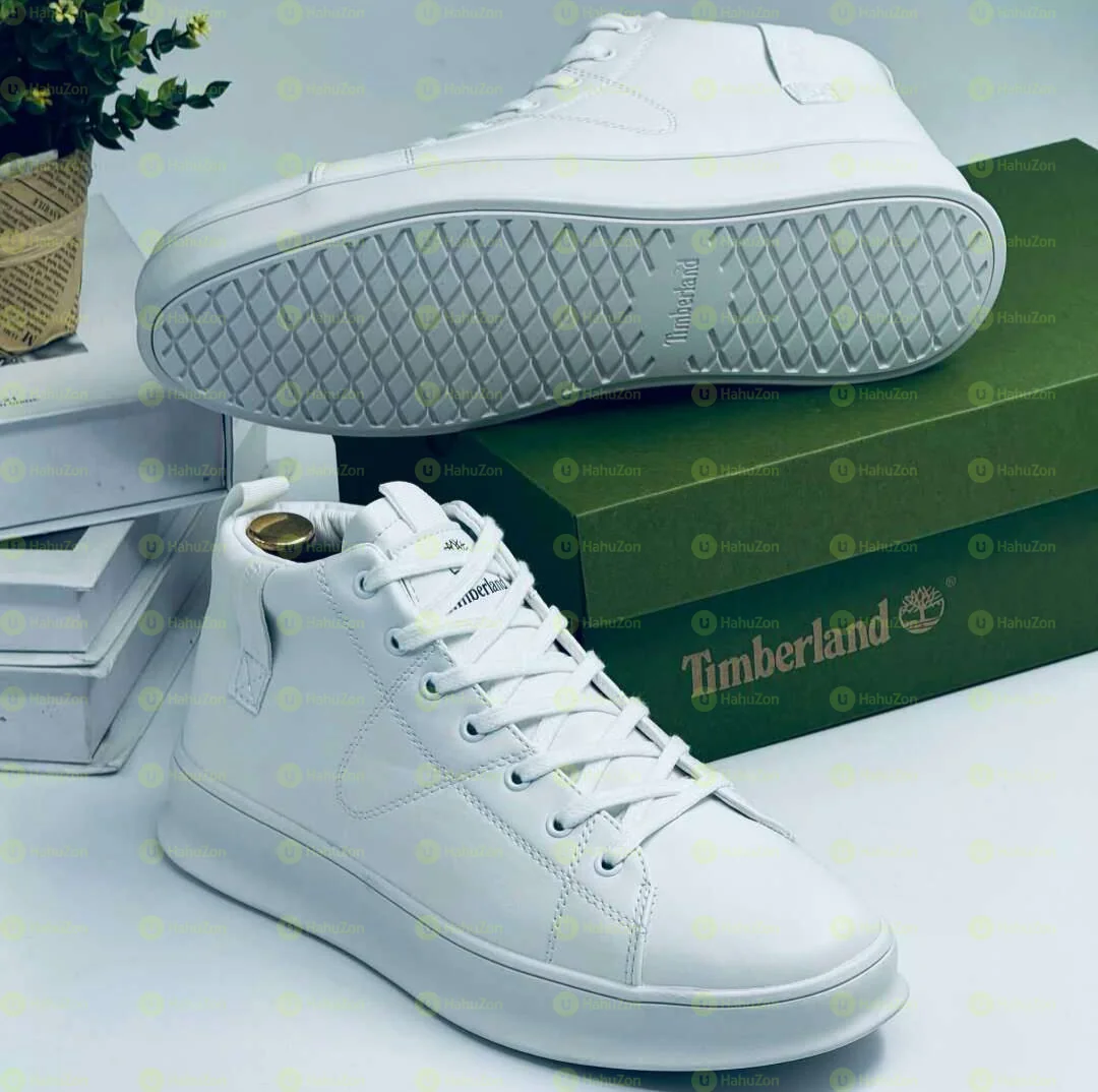 Timberland Casual Leather Triple White Mid Boots Men’s Shoes