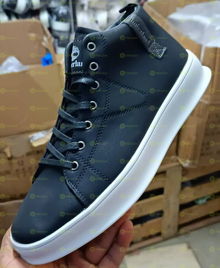 Timberland Casual Leather Blue BlackMid Boots Men’s Shoes