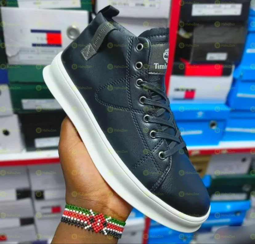 Timberland Casual Leather Blue BlackMid Boots Men’s Shoes