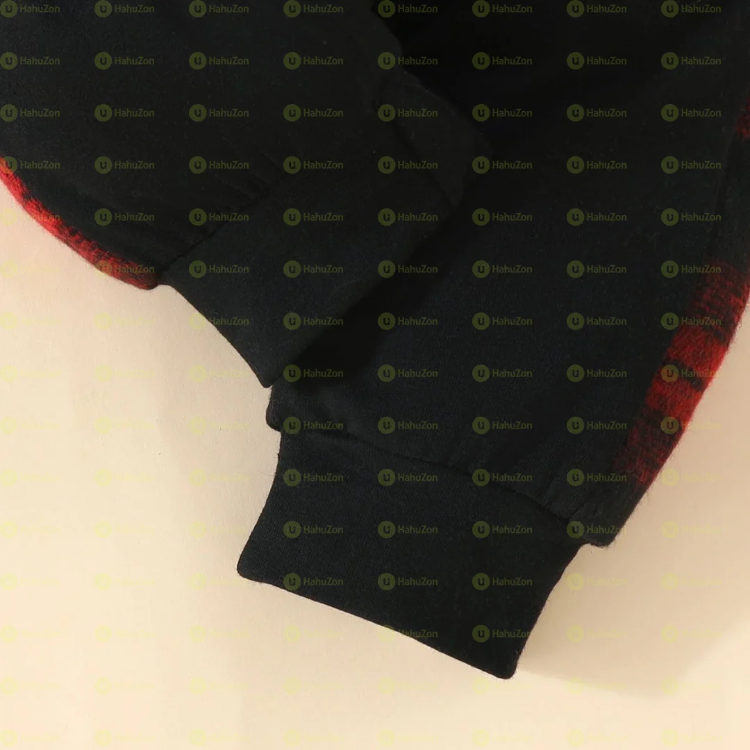 Toddler Boy Classic Plaid Hooded Long-Sleeved Shirt and Pant Set