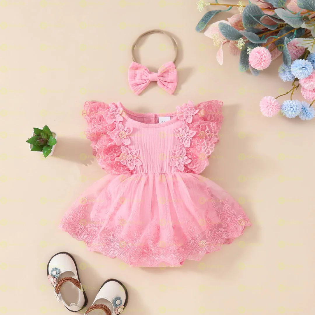 Babygirl Two Piece Set Cute Onesie and Headband Set