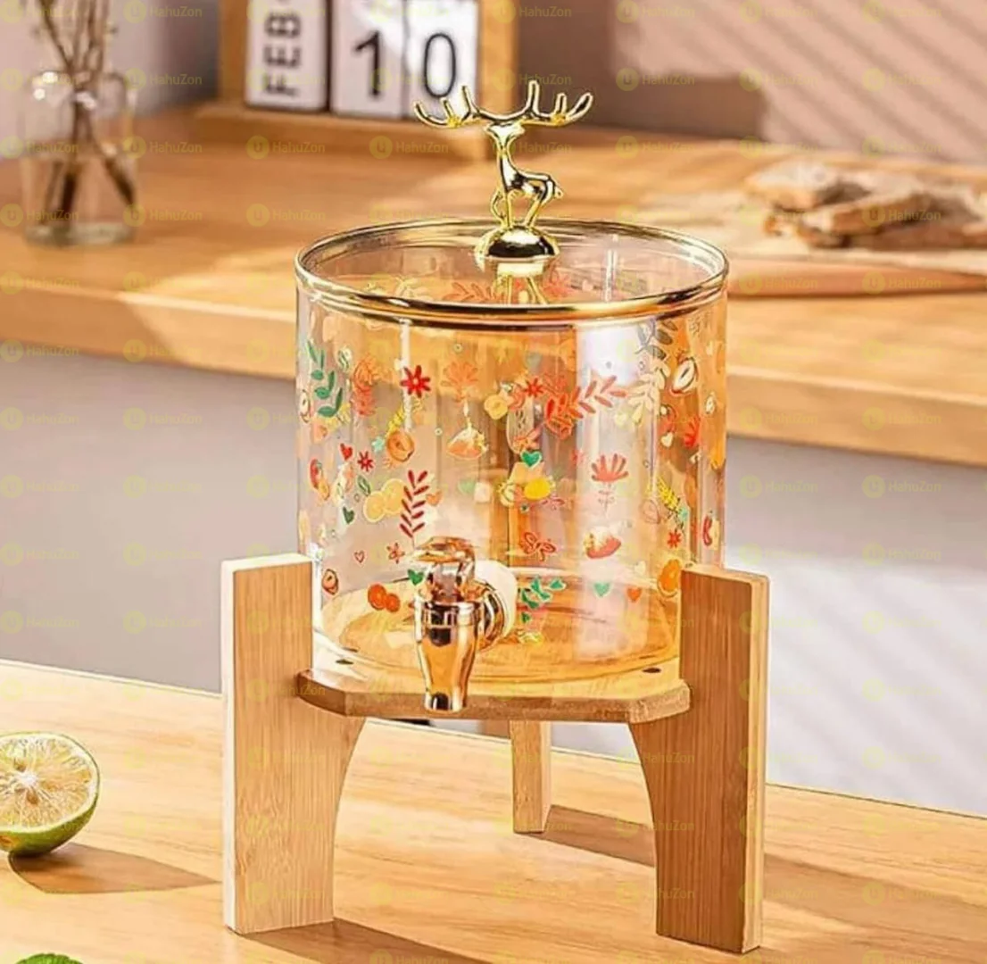 8 piece Glass Dispenser Jar with Rack