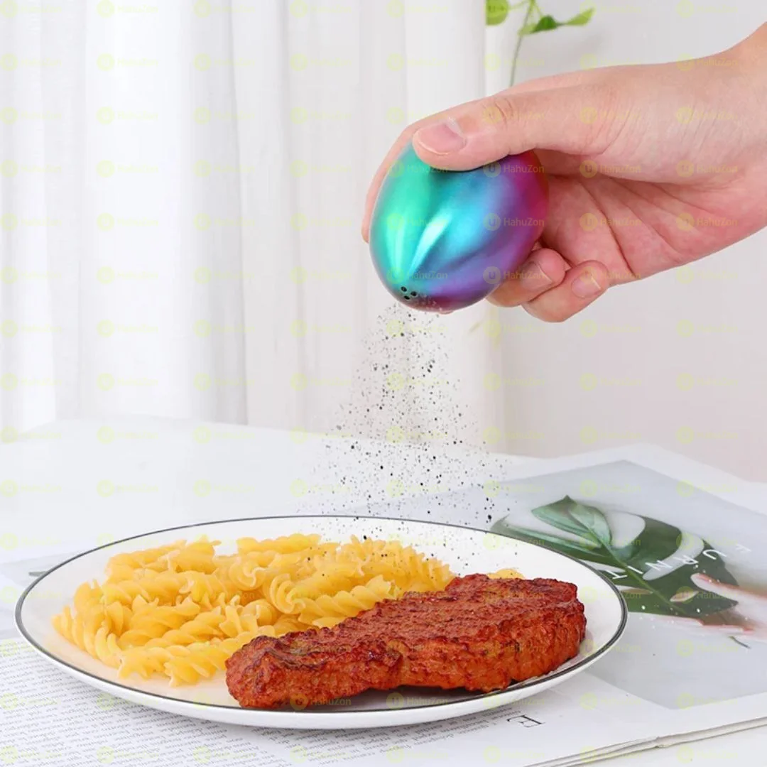 Modern Metal Egg Shapped  Seasoning Shakers