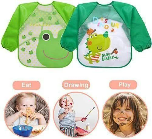 Waterproof Washable Long-Sleeve Baby Bibs