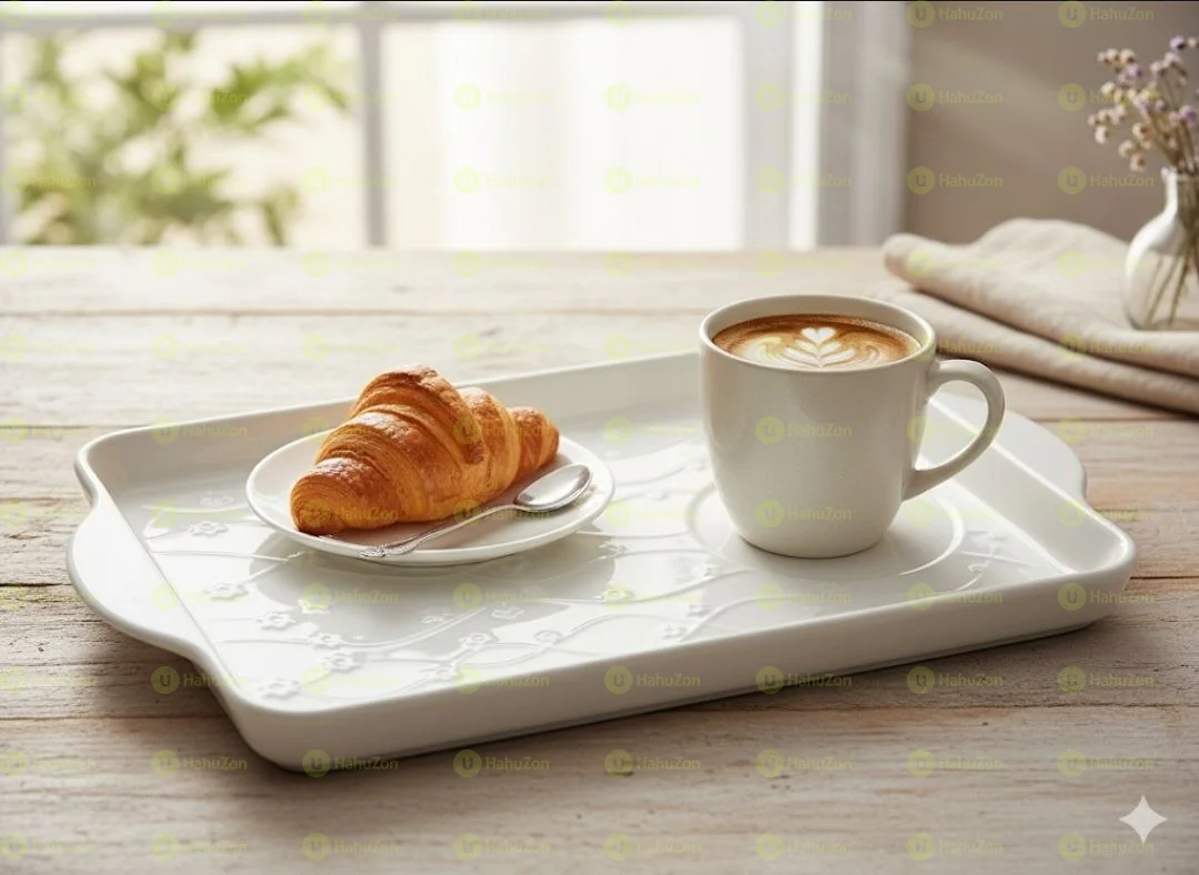 ሴራሚክ የበርገር  የሳንዱች የችብስ ማቅረቢያ ሳህን