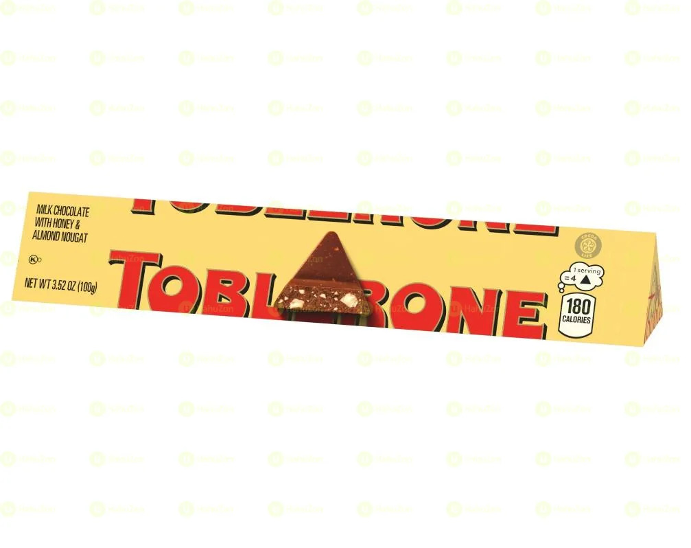 TOBLERONE Milk Chocolate Bar with Honey and Almond Nougat