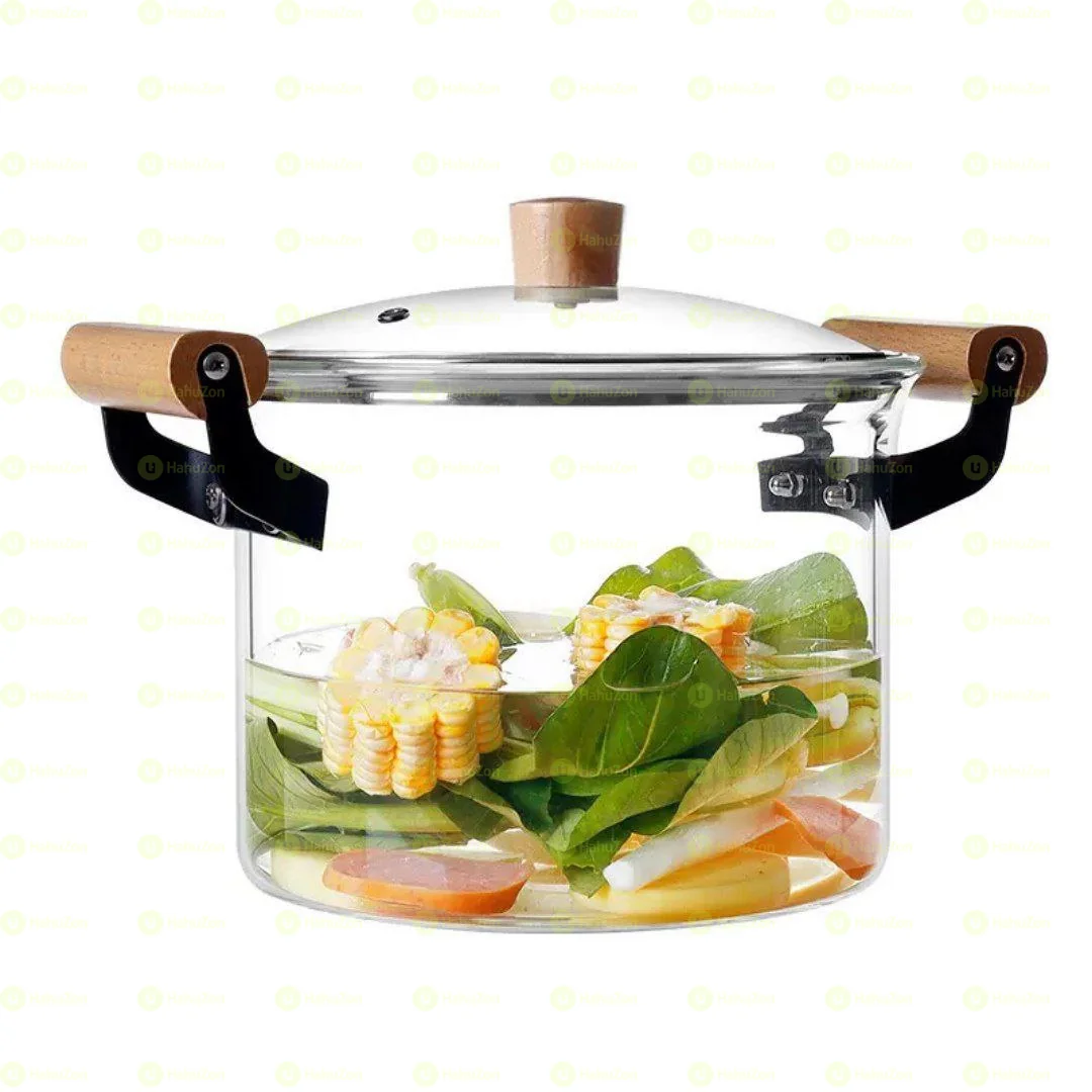 ከፍተኛ ሙቀት ከሚቋቋም ብርጭቆ የተሰራ ድስት