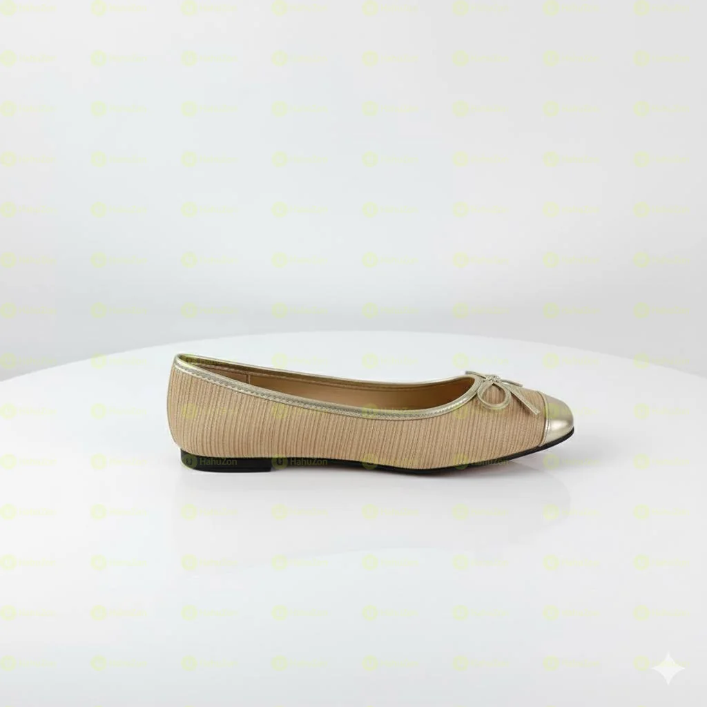 Gold-Tone Metallic Ballet Women's Flat