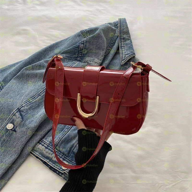 Shoulder Sling Bag With Golden Accent