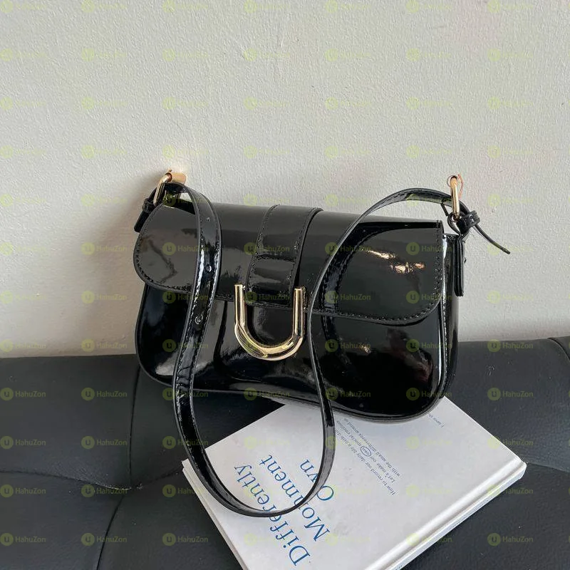 Shoulder Sling Bag With Golden Accent