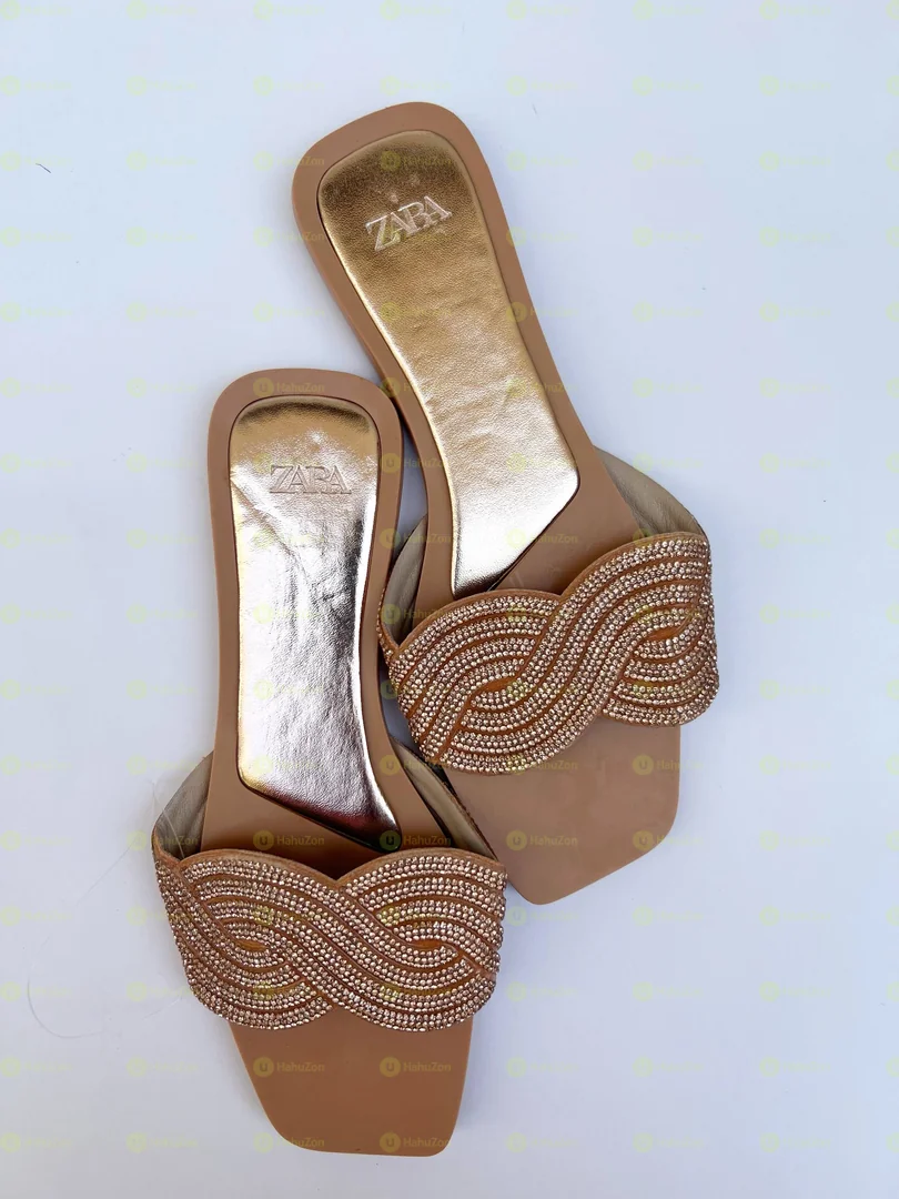 Zara Embellished Flat Sandals