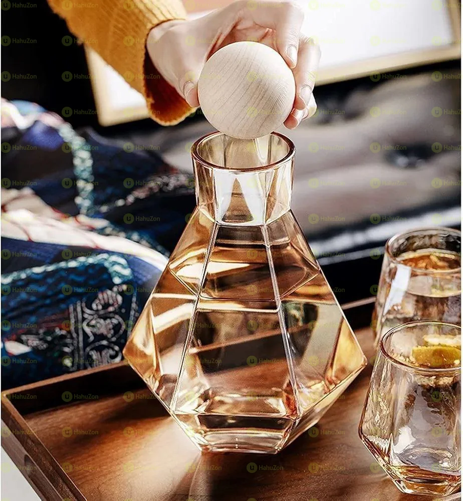 7 Pcs Diamond Shaped  Glassware Set